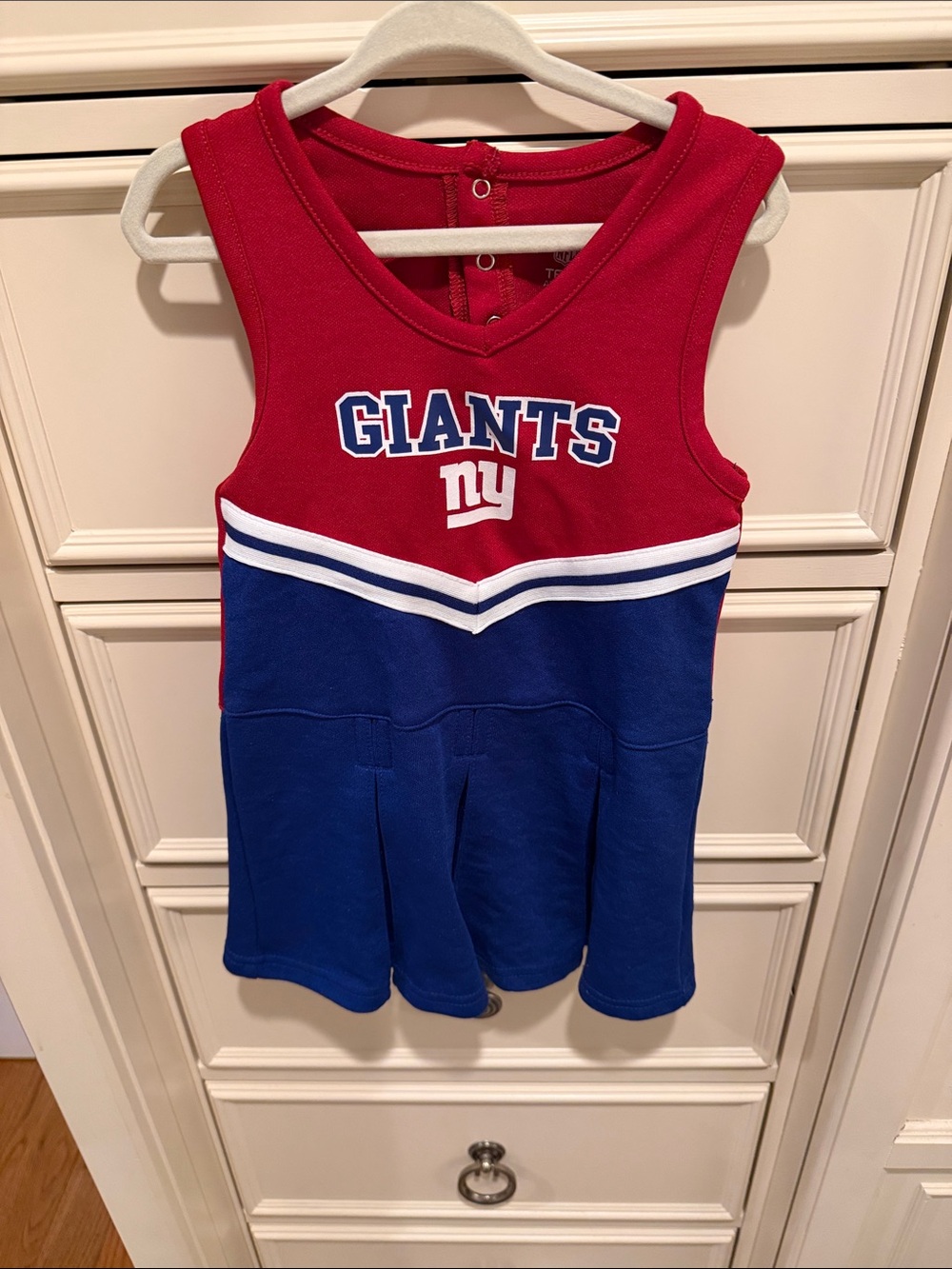 GIANTS Red & Blue Kids Cheer Dress - Team Logo